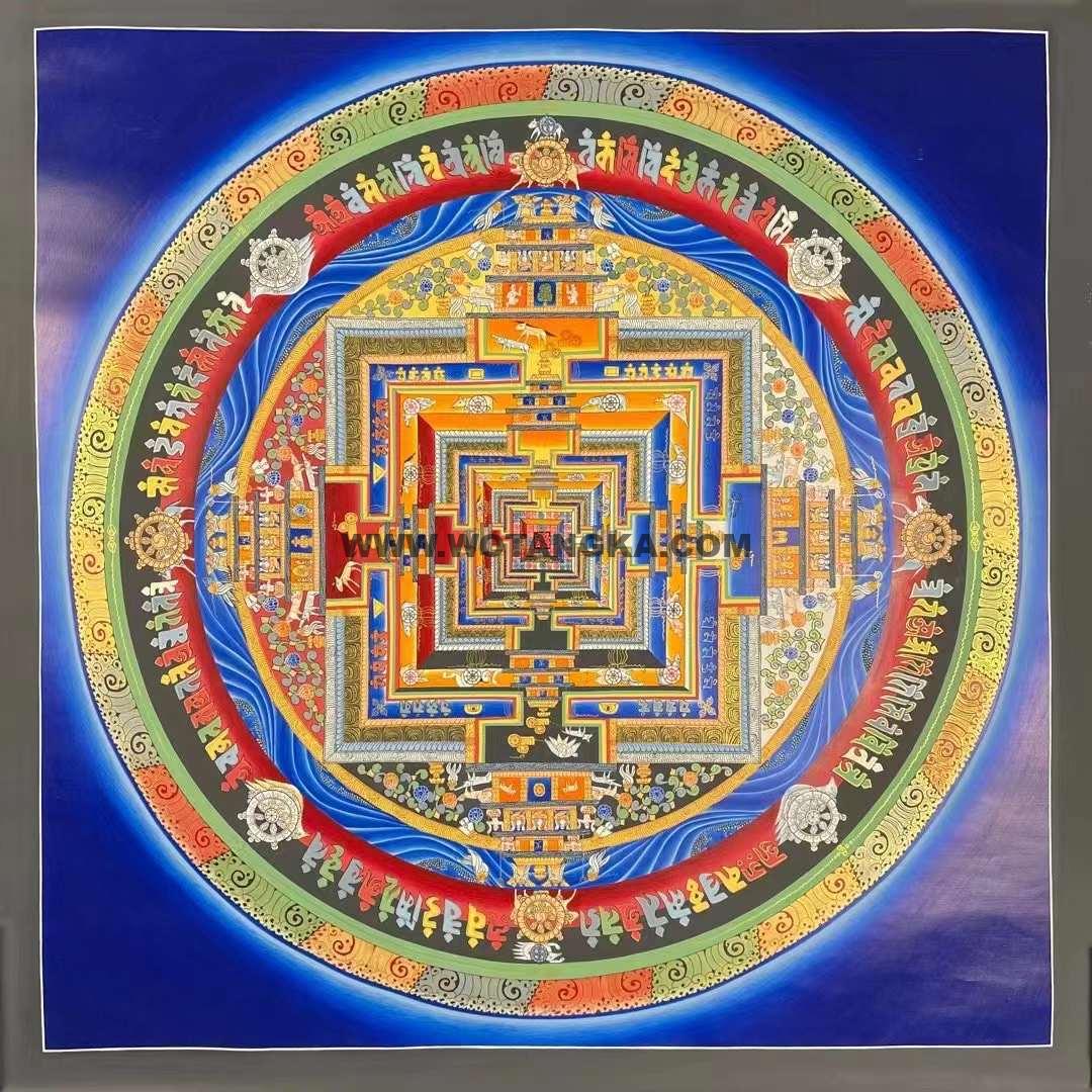 编号191-698628：彩绘唐卡-时轮金刚坛城（100*100CM左右）