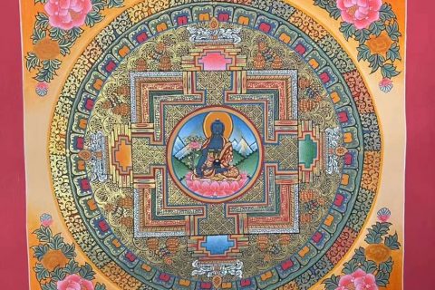 编号191-164522：彩绘唐卡-药师佛坛城（40*40CM左右）