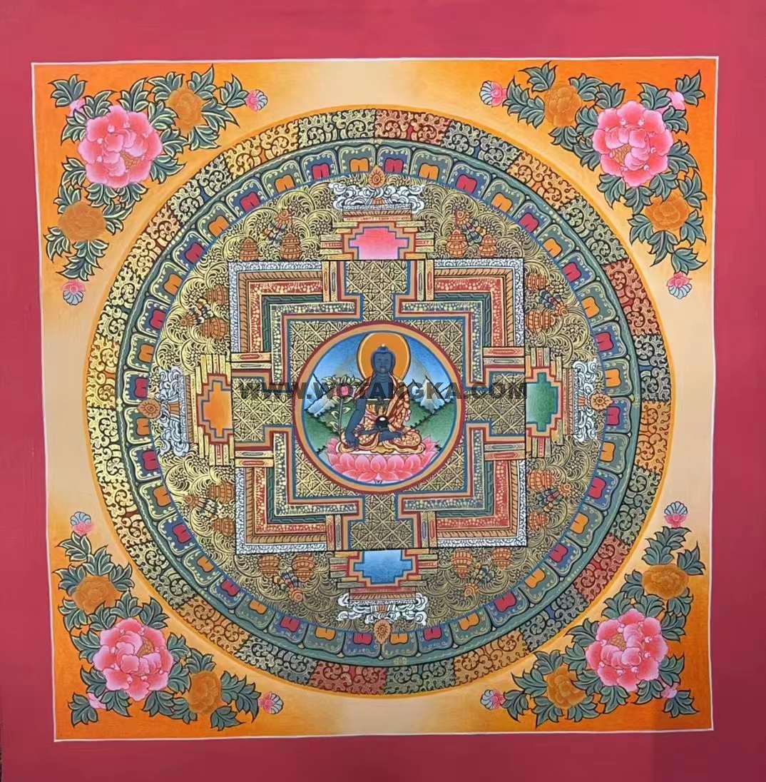 编号191-164522:彩绘唐卡-药师佛坛城(40*40CM左右)