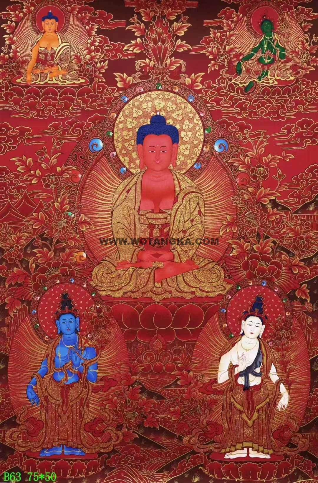 编号138-970105:红金唐卡-阿弥陀佛(75*50CM左右)