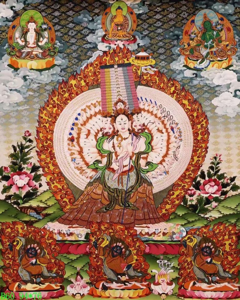 编号138-937278：彩绘唐卡-大白伞盖佛母（94*76CM左右）
