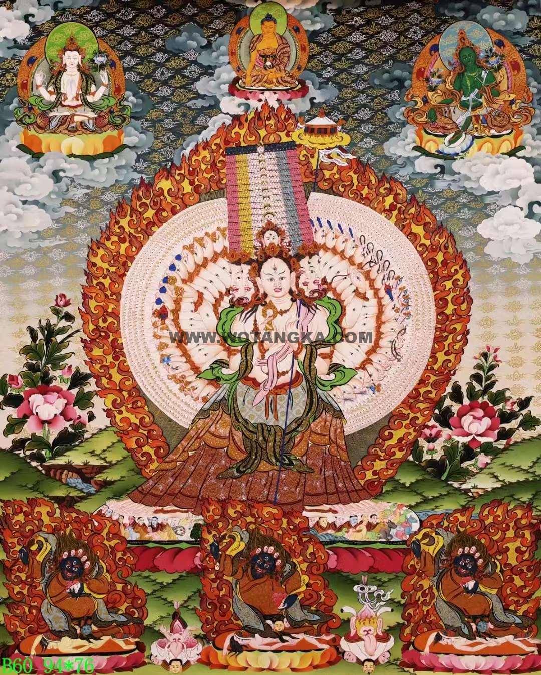 编号138-937278：彩绘唐卡-大白伞盖佛母（94*76CM左右）