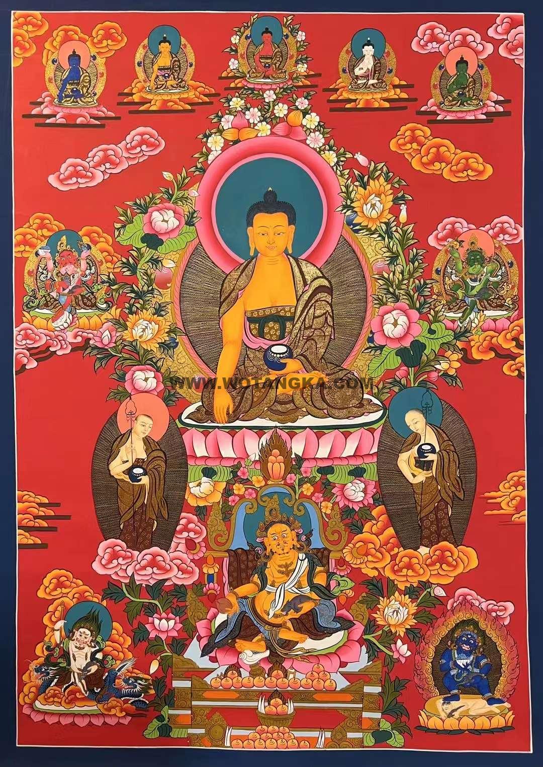 编号153-196710:红金唐卡-释迦牟尼佛(100*70CM左右)