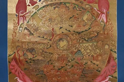 编号153-625867：黄金唐卡-六道轮回（90*55CM左右）