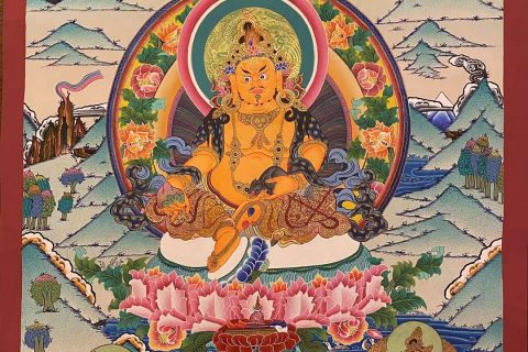 编号153-481975：彩绘唐卡-黄财神（75*50CM左右）