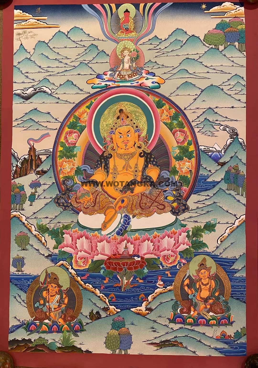 编号153-481975：彩绘唐卡-黄财神（75*50CM左右）