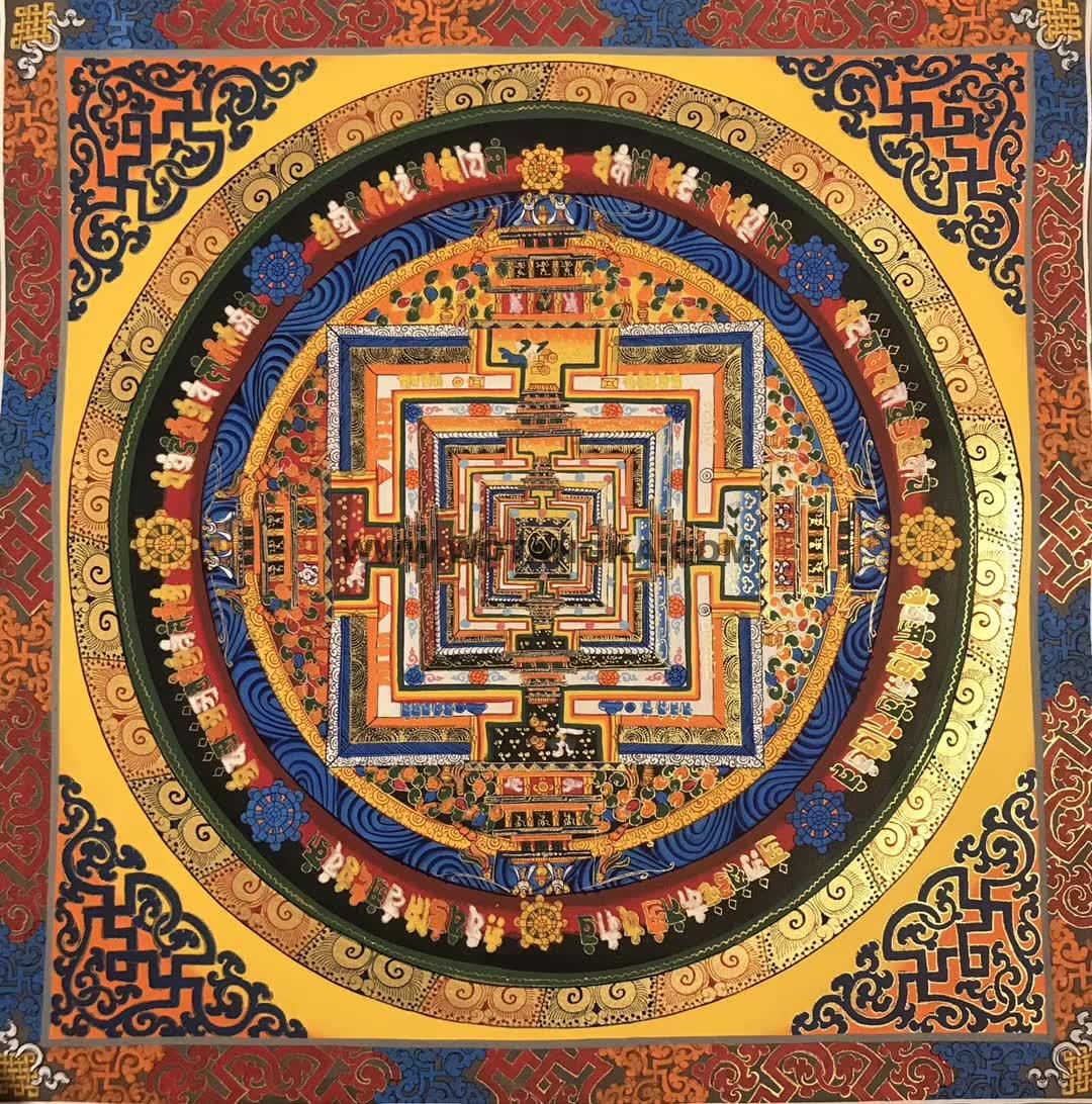 编号191-225624：彩绘唐卡-时轮金刚坛城（100*100CM左右）