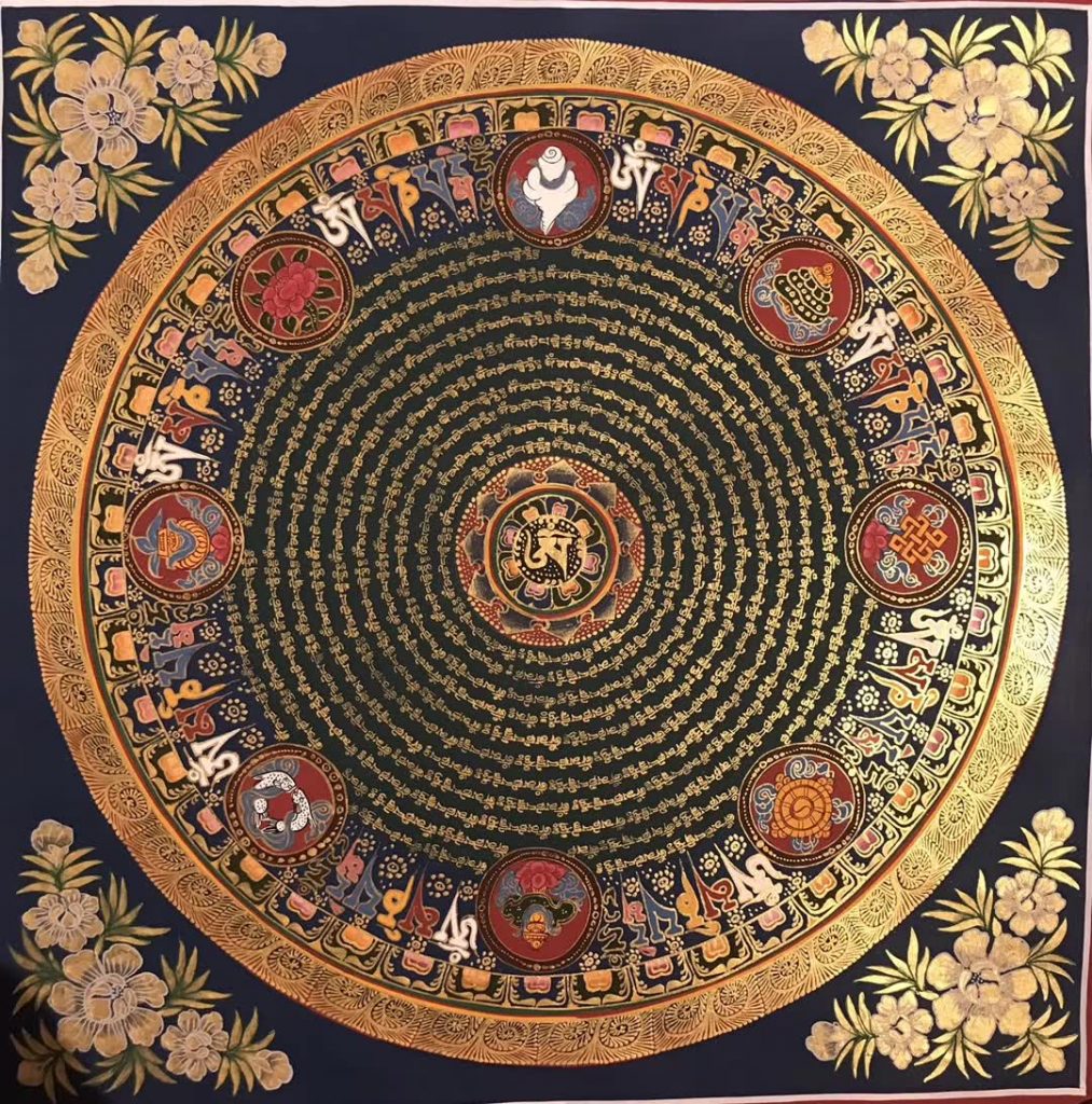 编号191-827461：彩绘唐卡-吉祥八宝坛城（100*100CM左右）
