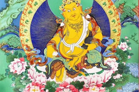 编号138-573599：彩绘唐卡-黄财神（74*49CM左右）