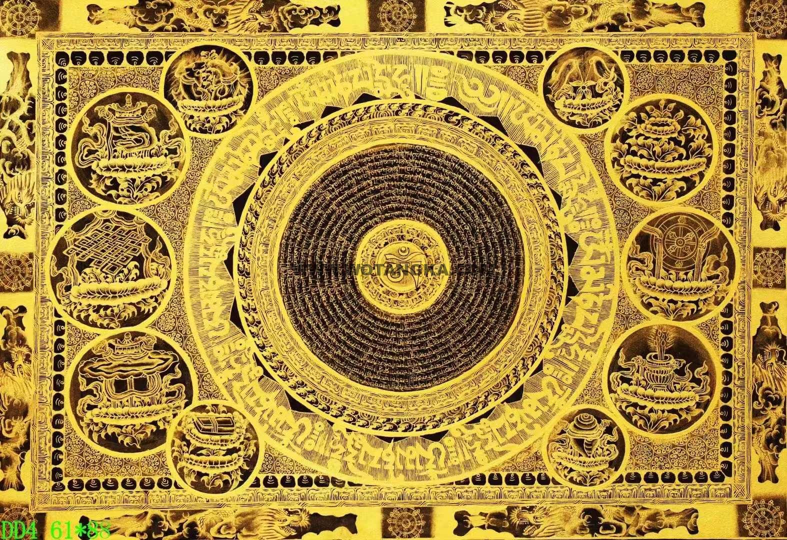 编号138-679851：黑金唐卡-吉祥八宝坛城（61*88CM左右）