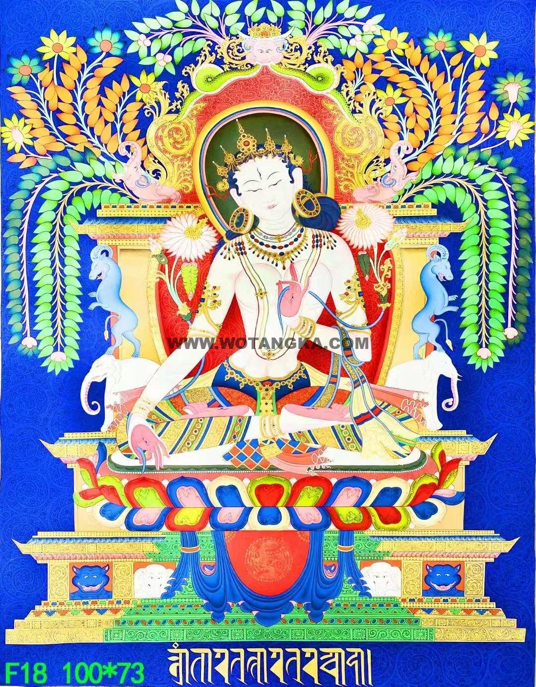 编号138-694651:彩绘唐卡-白度母(100*73CM左右)