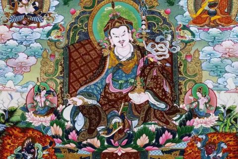 编号138-487115：彩绘唐卡-莲花生大士·莲师八相（80*58CM左右）