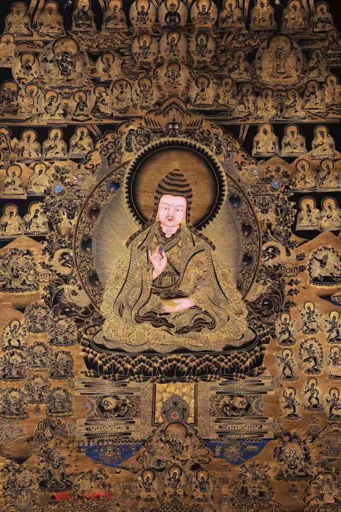 编号172-616413：黑金唐卡-莲花生大士（110*73CM左右）