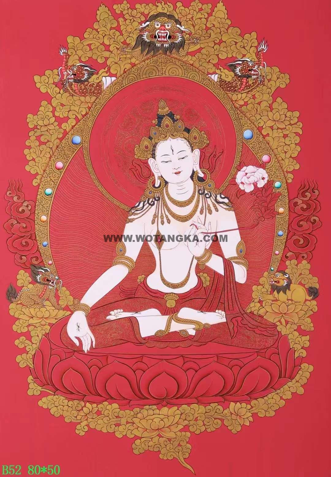 编号138-701657：红金唐卡-白度母（80*50CM左右）