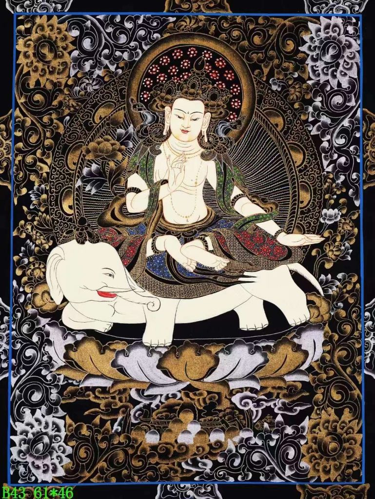 编号138-750948：黑金唐卡-普贤菩萨（61*46CM左右）