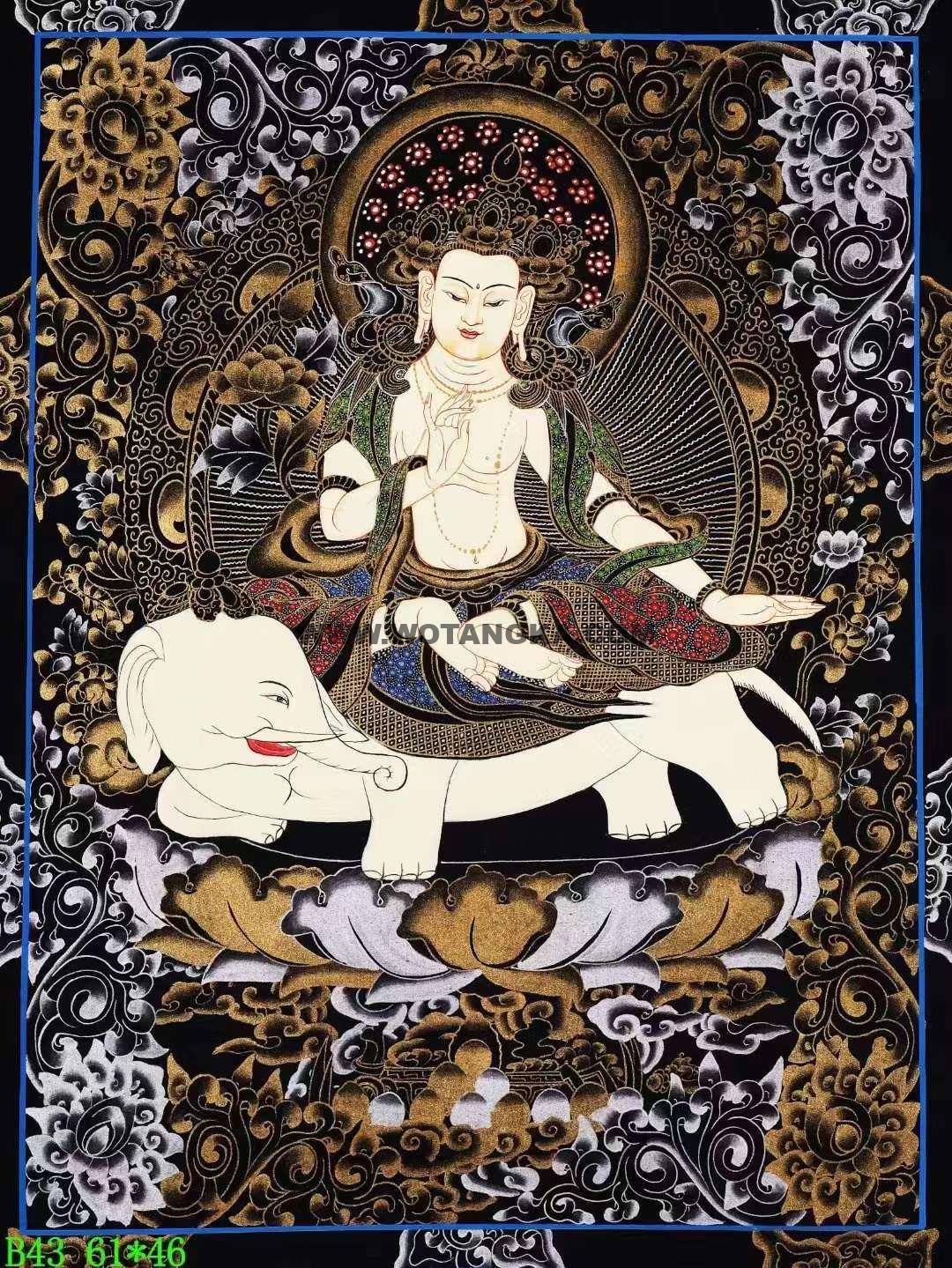编号138-750948:黑金唐卡-普贤菩萨(61*46CM左右)