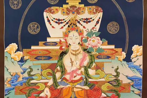 编号153-118153：彩绘唐卡-白度母（80*60CM左右）