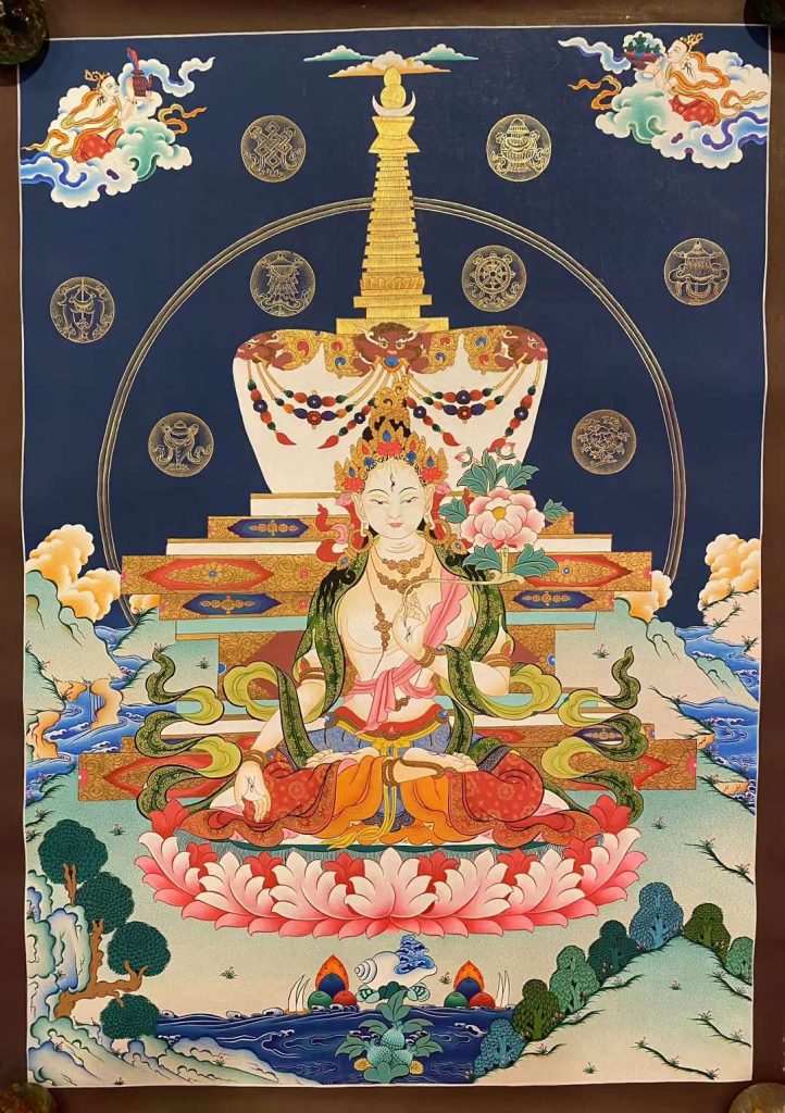 编号153-118153：彩绘唐卡-白度母（80*60CM左右）