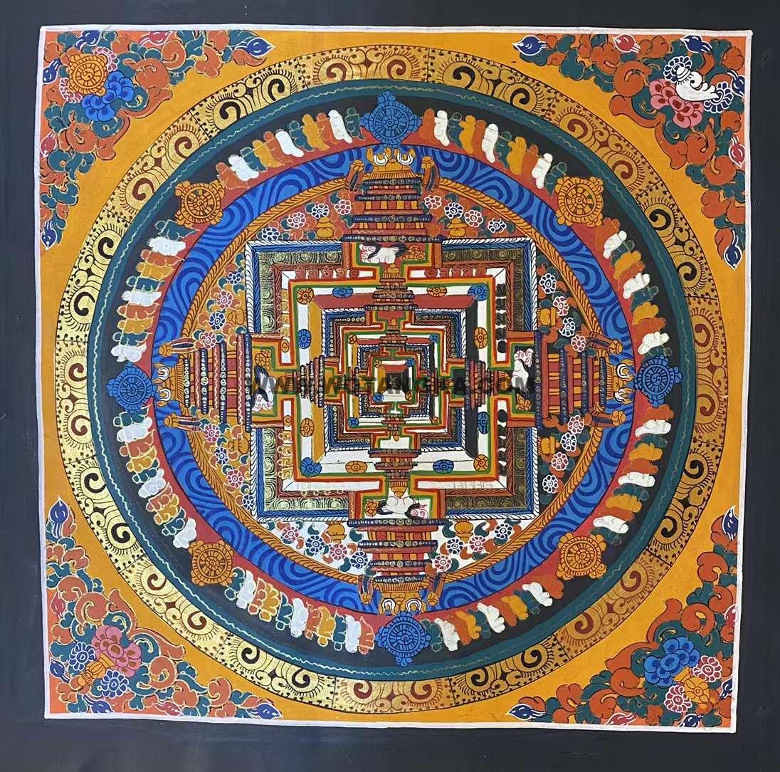 编号191-965822:彩绘唐卡-时轮金刚坛城(100*100CM左右)