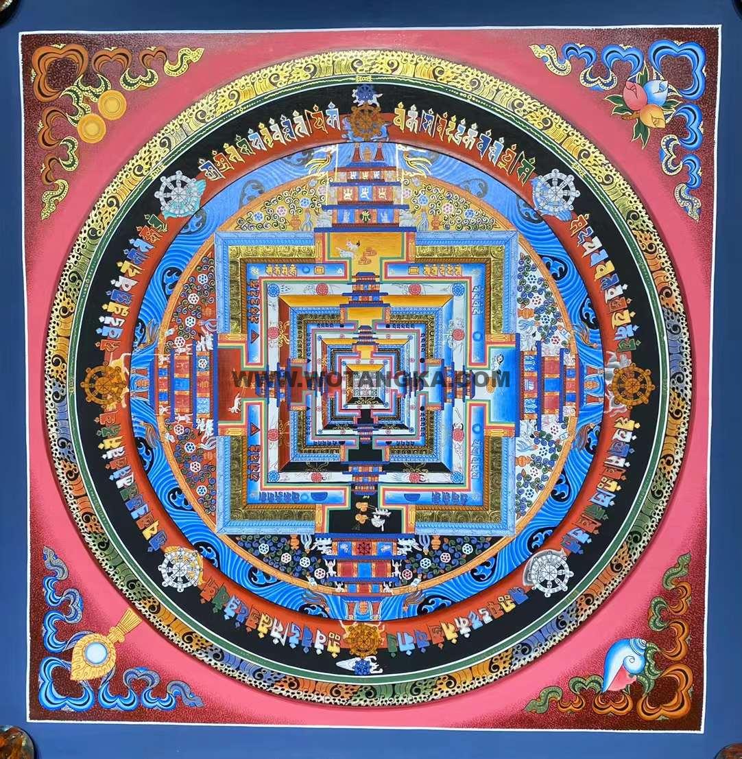 编号191-588939：彩绘唐卡-时轮金刚坛城（100*100CM左右）