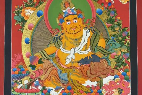 编号153-584014：彩绘唐卡-黄财神（100*70CM左右）