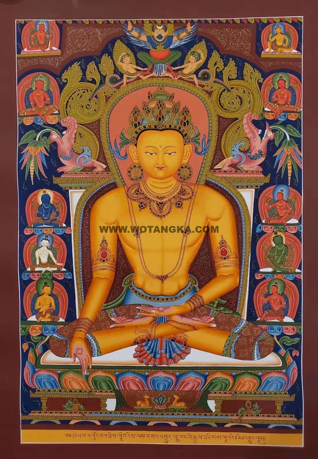 编号162-656477：彩绘唐卡-五方佛·宝生佛（65*43CM左右）
