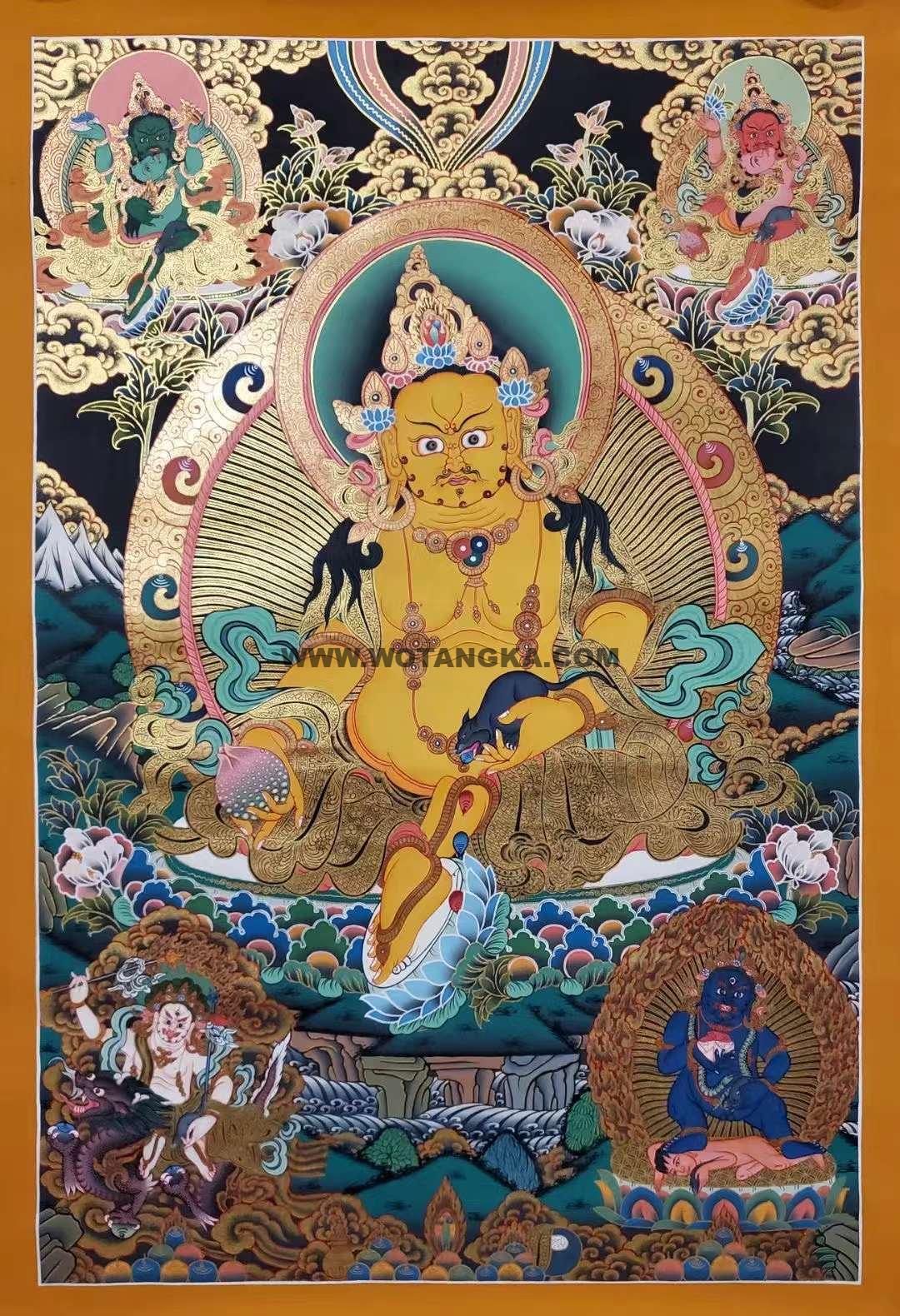 编号153-245195：彩绘唐卡-五方财神（150*100CM左右）