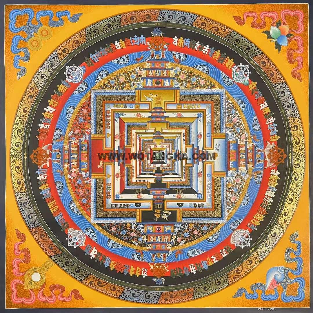 编号172-293752：彩绘唐卡-时轮金刚坛城（150*150CM左右）