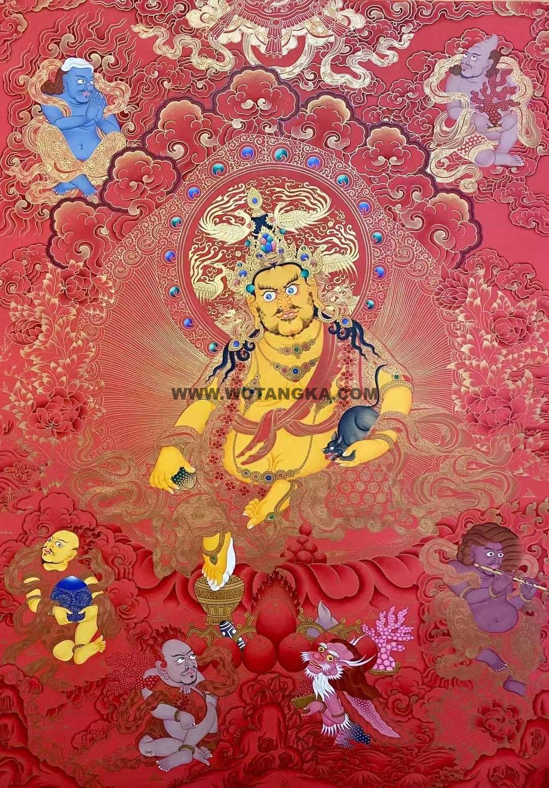 编号172-374760：红金唐卡-黄财神（90*60CM左右）