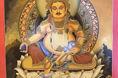 编号153-297608：彩绘唐卡-黄财神（70*50CM左右）