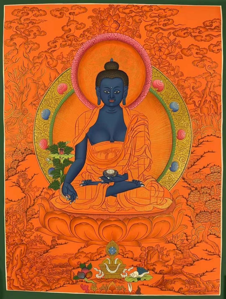 编号172-615903：红金唐卡-药师佛（75*50CM左右）
