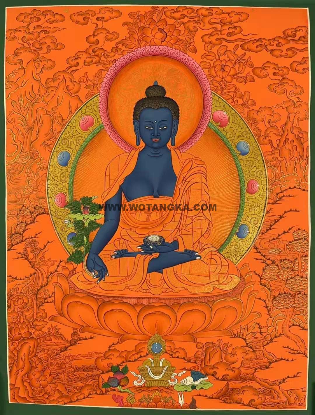 编号172-615903：红金唐卡-药师佛（75*50CM左右）