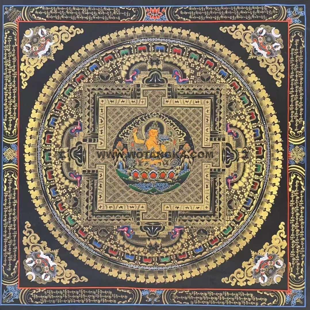 编号172-797911：彩绘唐卡-文殊菩萨坛城（100*100CM左右）