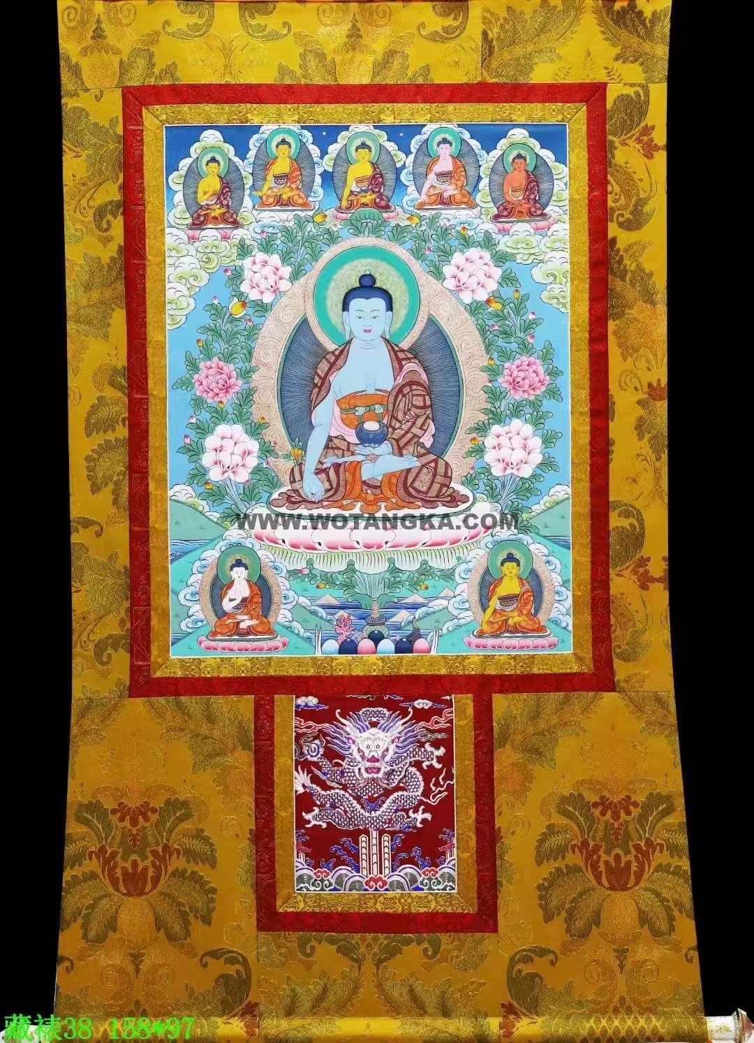 编号138-833648：彩绘唐卡-药师佛（75*52CM左右）