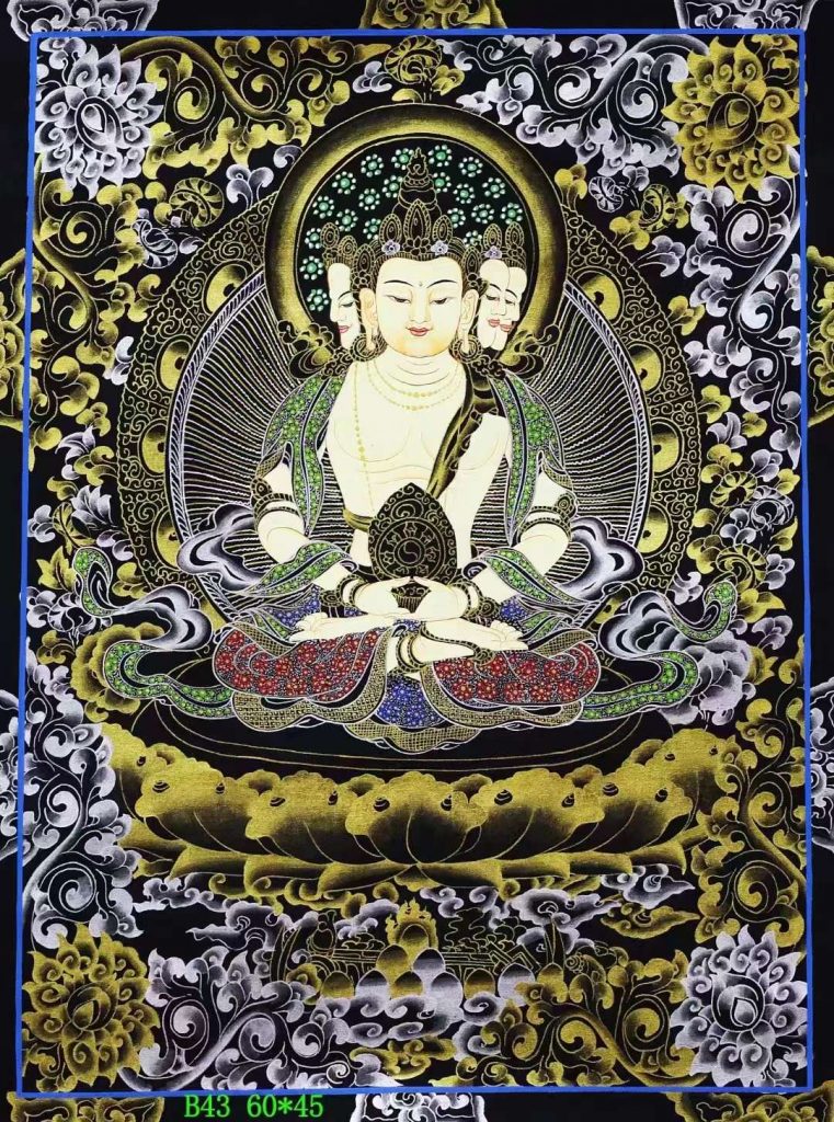 编号138-858283：彩绘唐卡-四面大日如来（60*45CM左右）