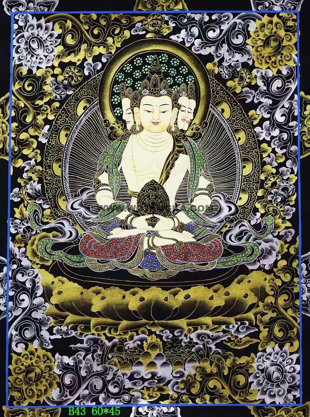 编号138-858283:彩绘唐卡-四面大日如来(60*45CM左右)