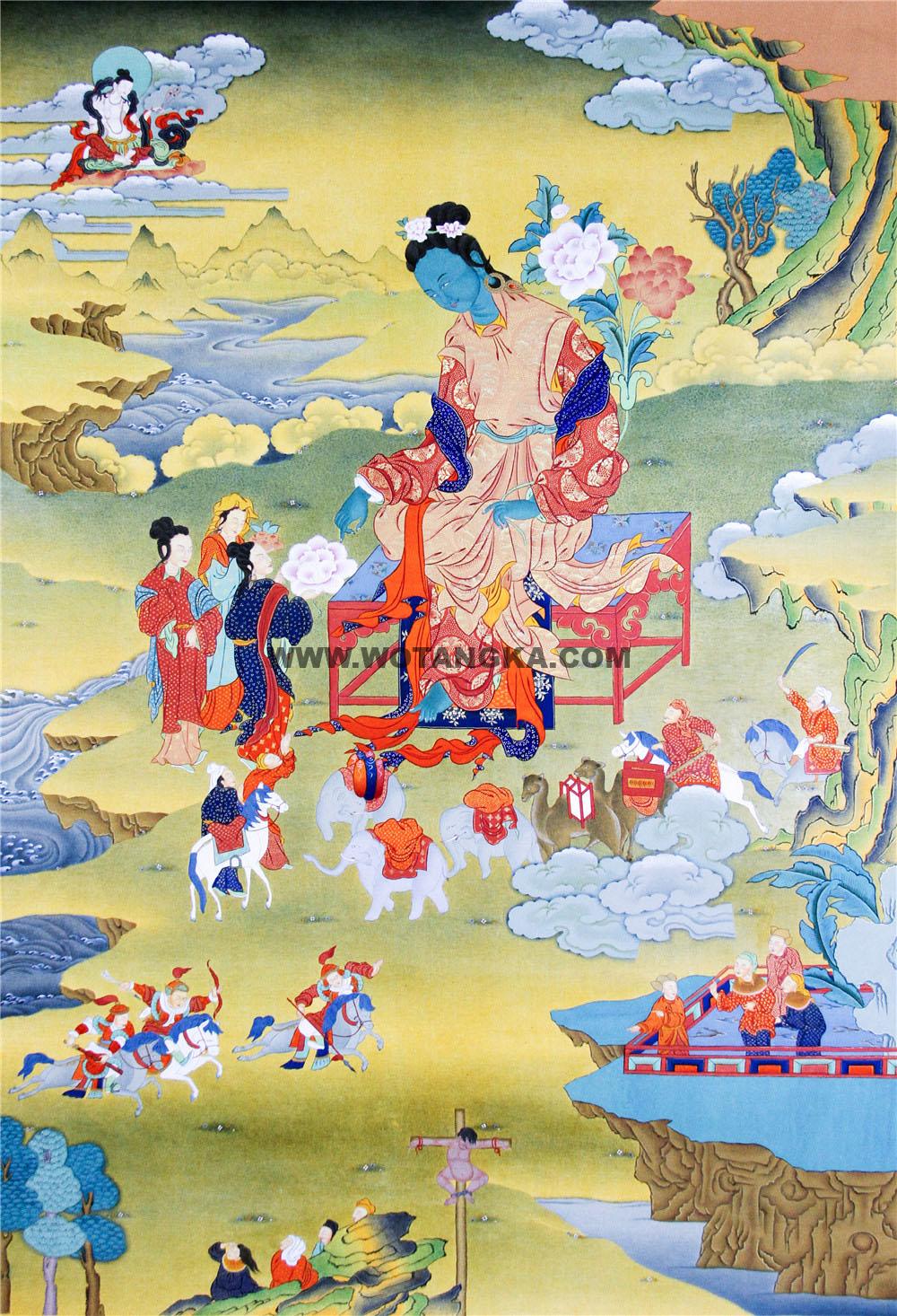 编号188-292193:嘎玛嘎赤-救八难度母(75*50CM左右)