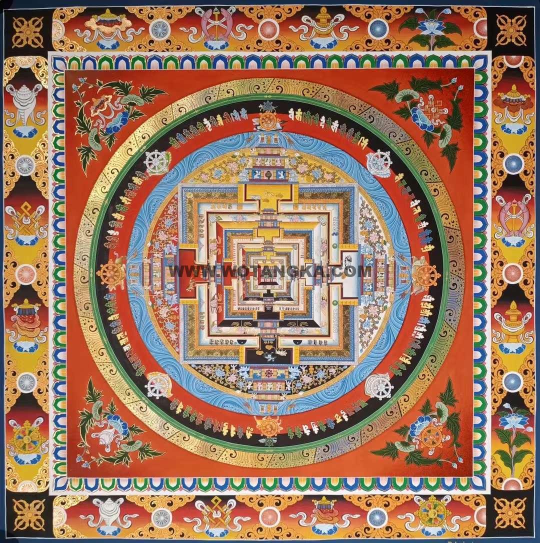 编号172-987247：彩绘唐卡-时轮金刚坛城（100*100CM左右）