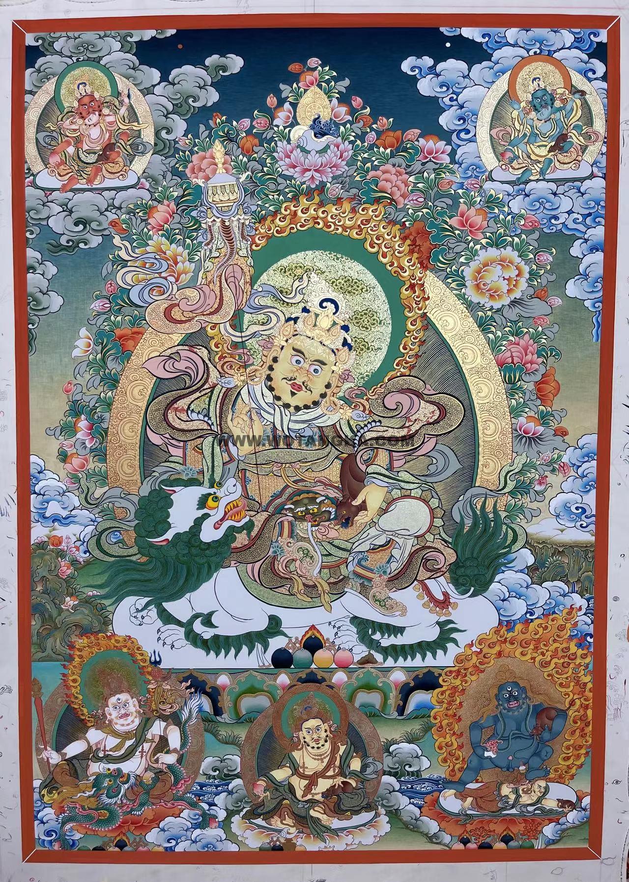 编号188-493734:彩绘唐卡-财宝天王(100*70CM左右)