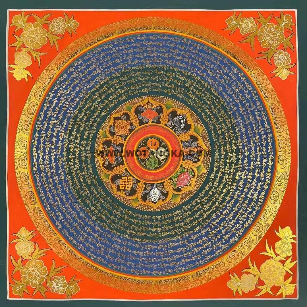 编号191-192181：彩绘唐卡-吉祥八宝坛城（100*100CM左右）