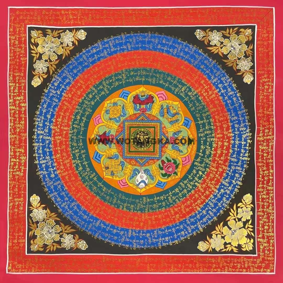 编号191-101364：彩绘唐卡-吉祥八宝坛城（100*100CM左右）