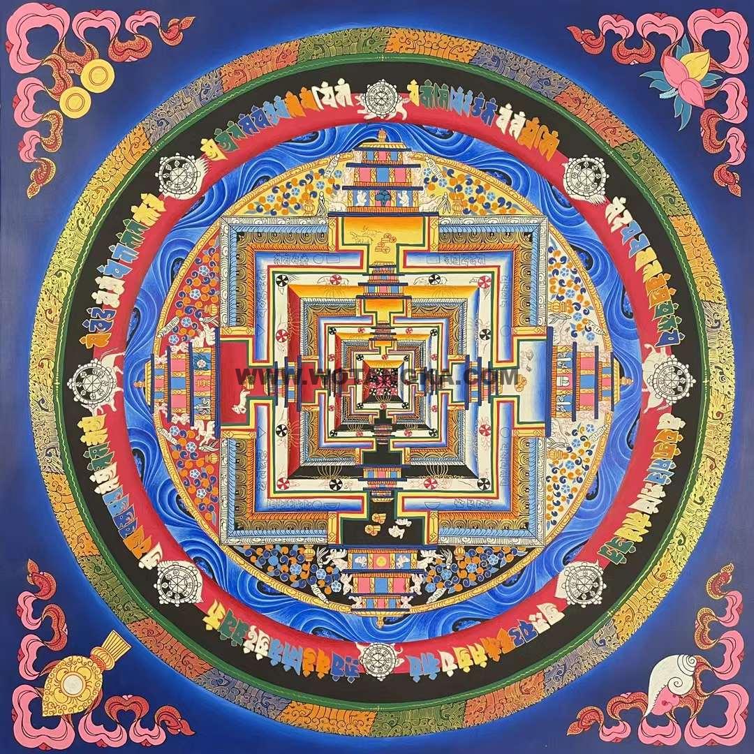 编号191-555217：彩绘唐卡-时轮金刚坛城（150*150CM左右）