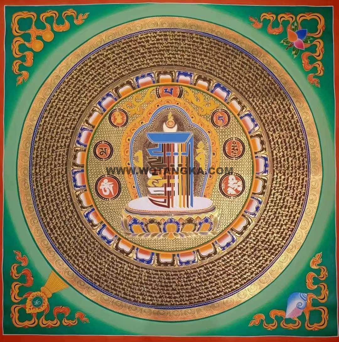 编号191-100223：彩绘唐卡-十相自在坛城（150*150CM左右）