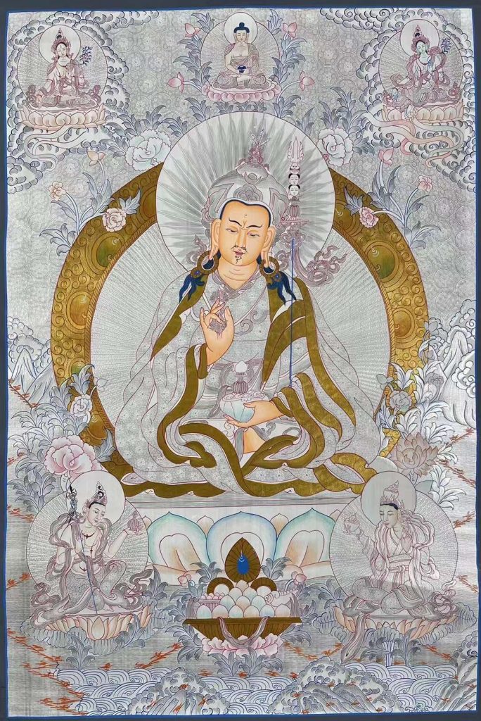编号172-222411：白银唐卡-莲花生大士（75*50CM左右）