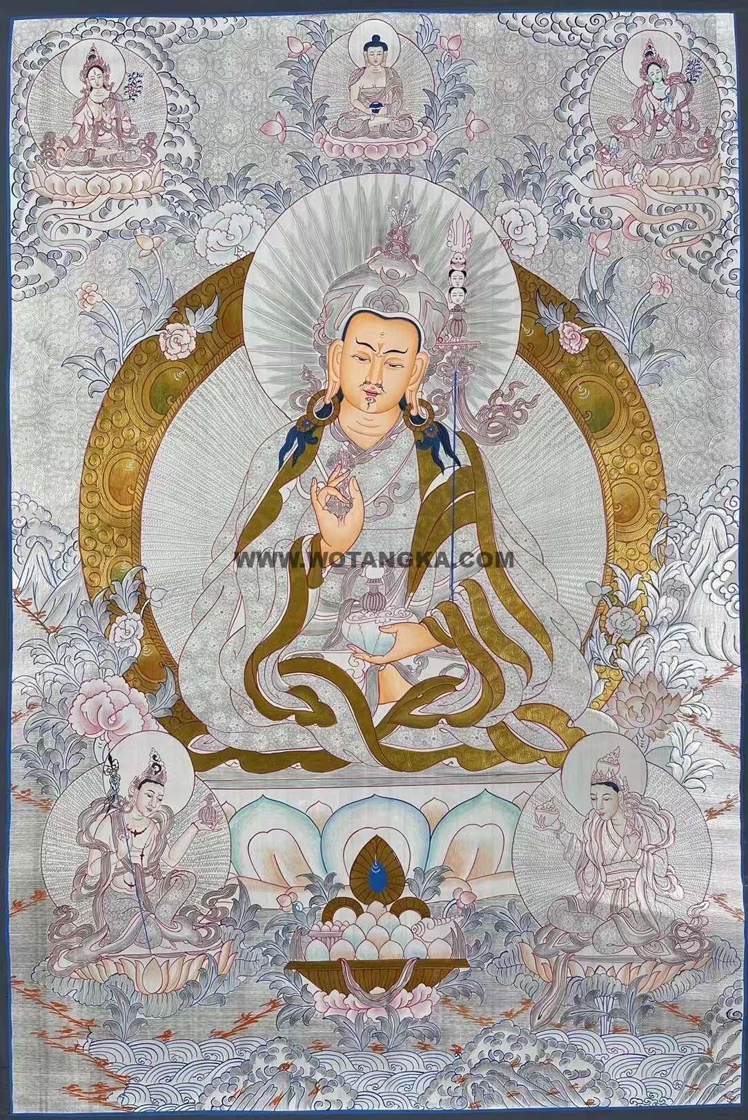 编号172-222411:白银唐卡-莲花生大士(75*50CM左右)