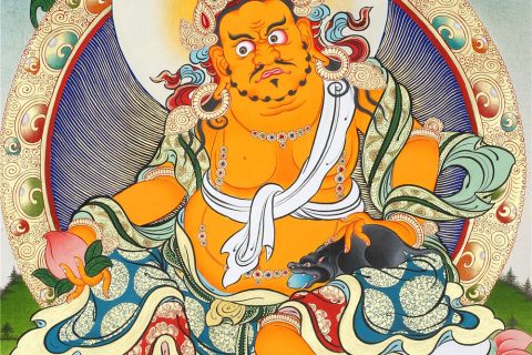 彩绘唐卡-黄财神