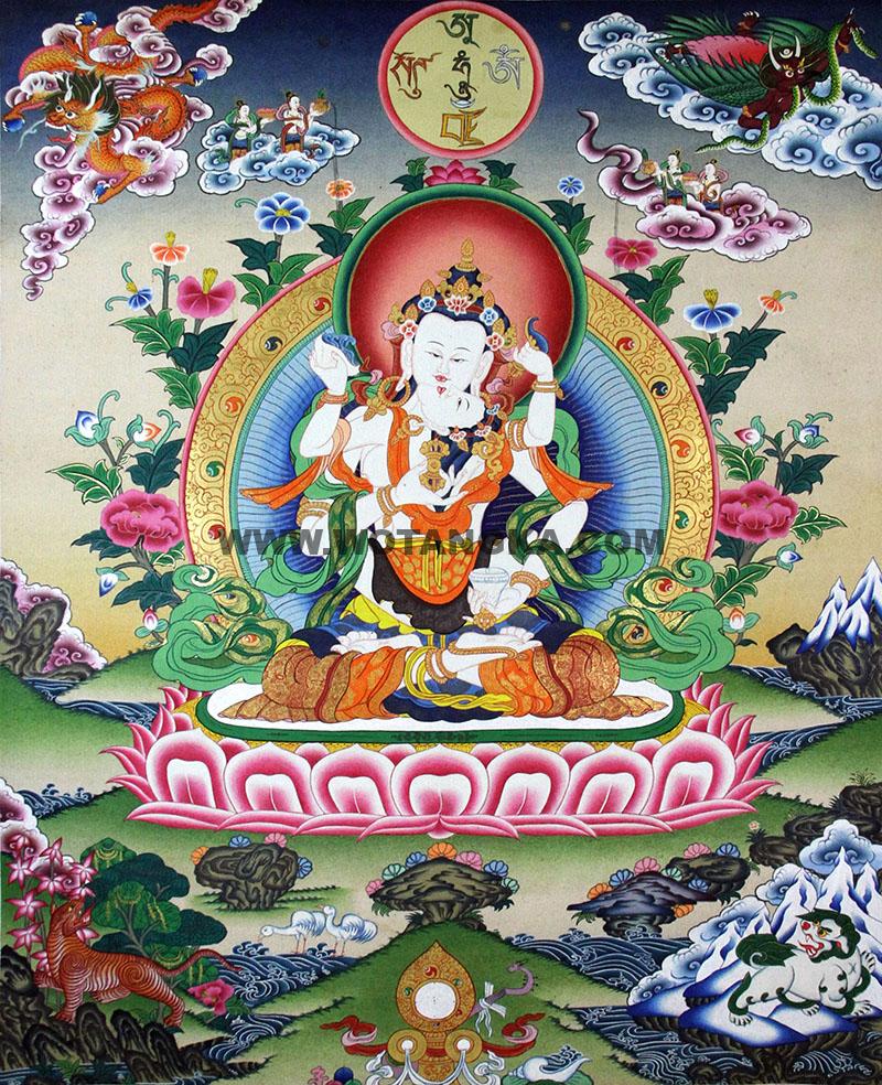 彩绘唐卡-金刚萨垛双修