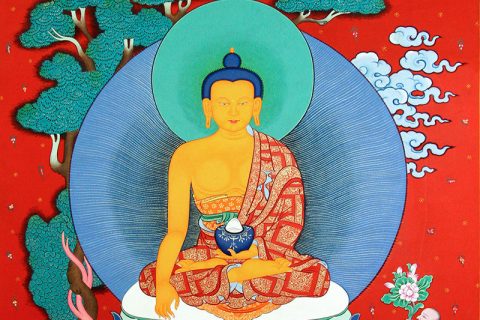 彩绘唐卡-释迦牟尼佛