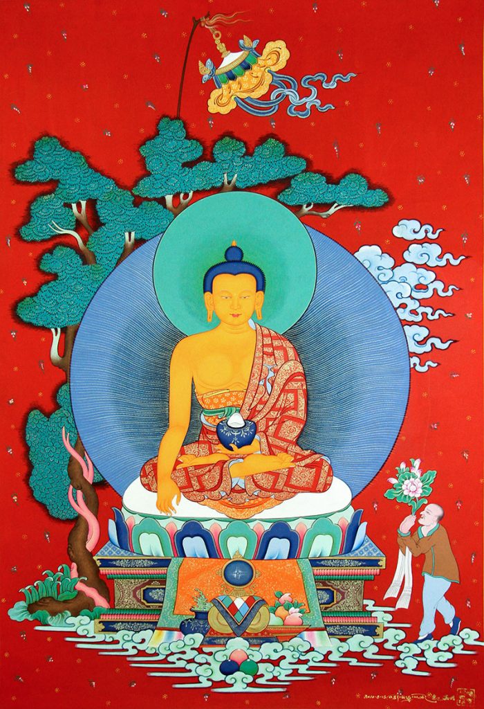 彩绘唐卡-释迦牟尼佛