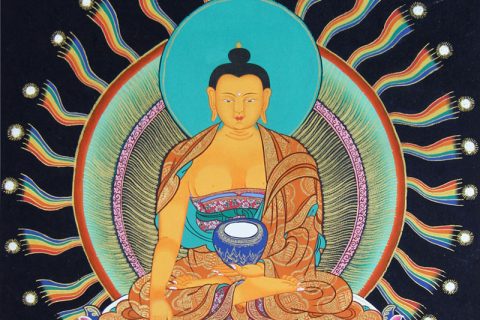 彩绘唐卡-释迦牟尼佛